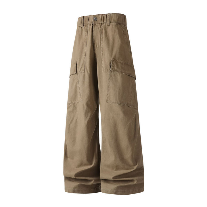 Damen Weite Cropped Cargo‑Hose mit elastischem Bund und aufgesetzten Taschen Drune