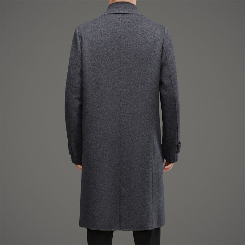 Herren eleganter Doppelreiher-Mantel aus hochwertigem Woll-Mix mit isolierender Fütterung Drune