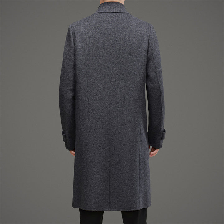 Herren eleganter Doppelreiher-Mantel aus hochwertigem Woll-Mix mit isolierender Fütterung Drune