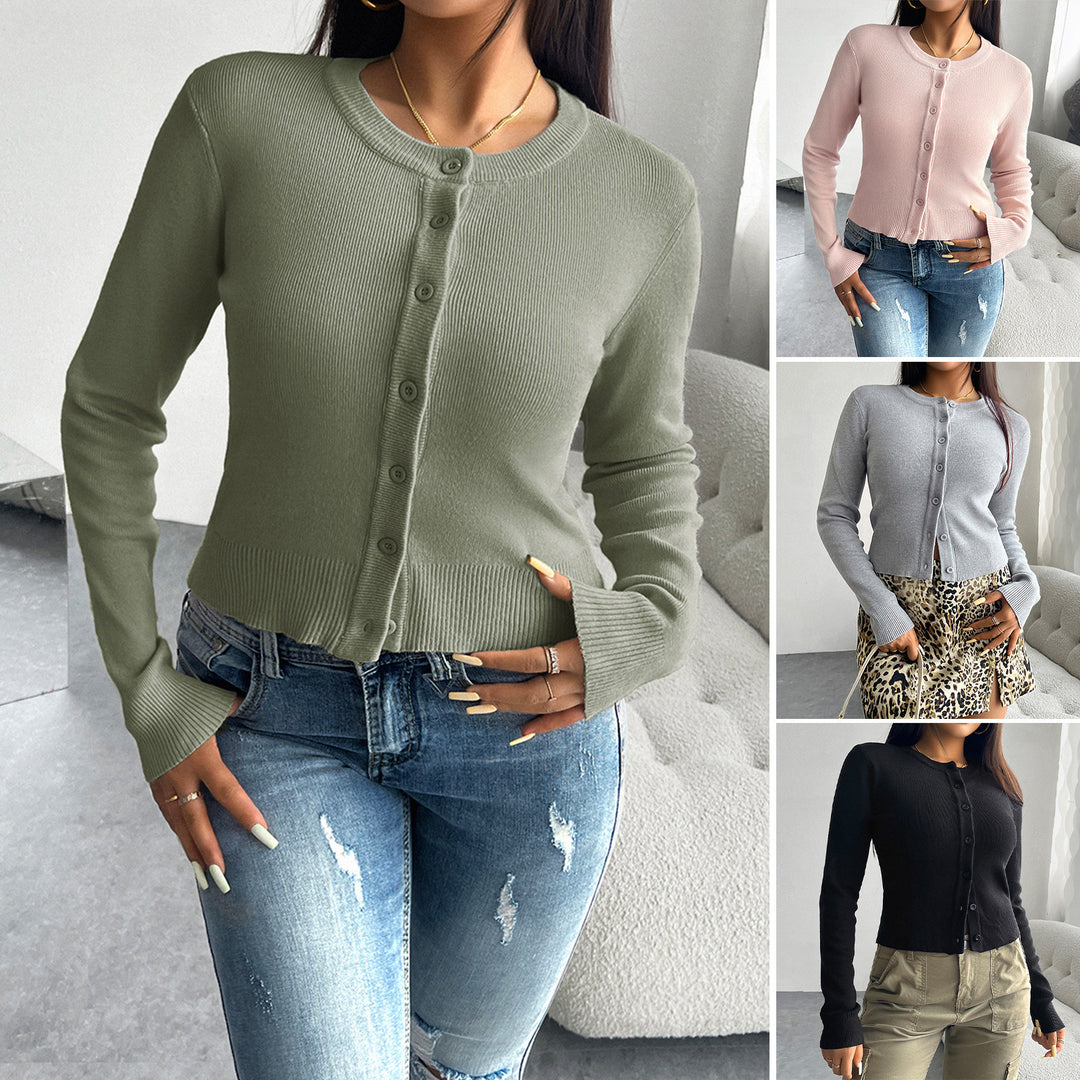Damen Cardigan mit feiner Ribstruktur und Knopfverschluss Drune