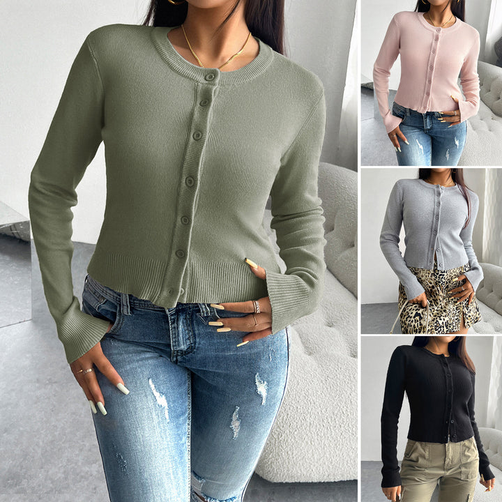 Damen Cardigan mit feiner Ribstruktur und Knopfverschluss Drune