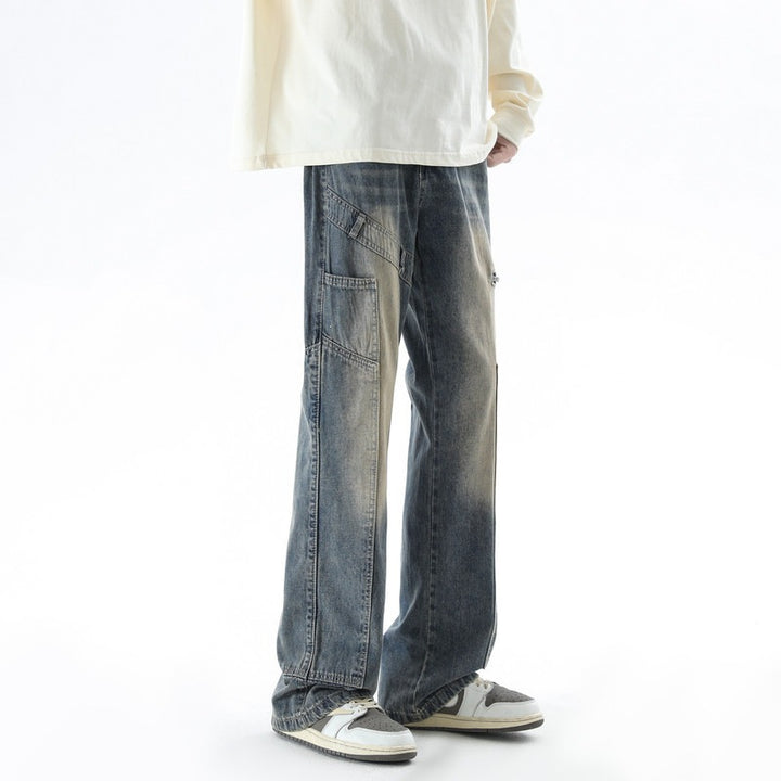 Herren Bequeme und lässige weite Denim-Hose Drune