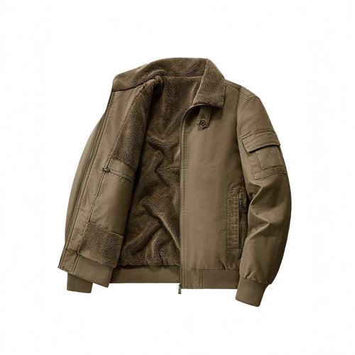Herren Stylische Übergangsjacke mit Teddyfutter Drune