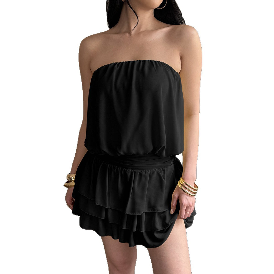 Damen Voluminöses Minikleid mit Rüschendetails Drune