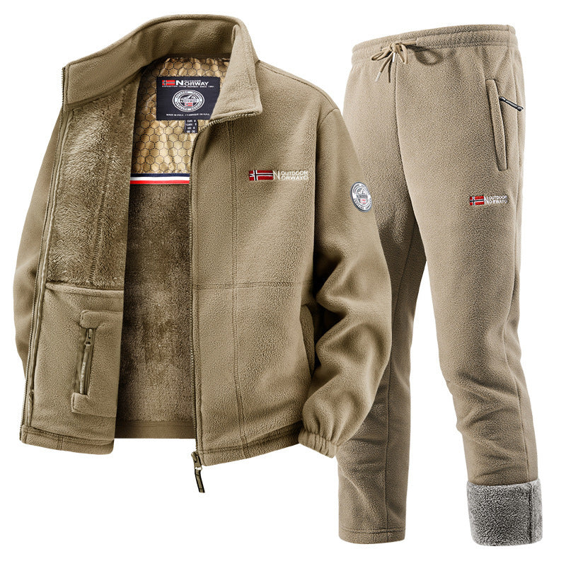 Damen Fleecejacke und Jogginghose Set Drune