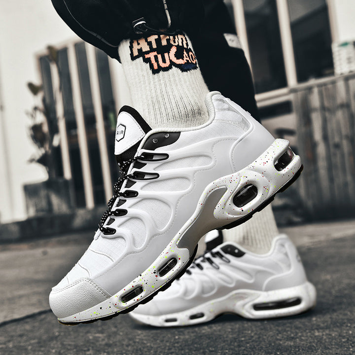 Herren futuristische Dämpfungs-Sneaker mit sichtbarer Luftkammer und strukturiertem Mesh-Overlay Drune