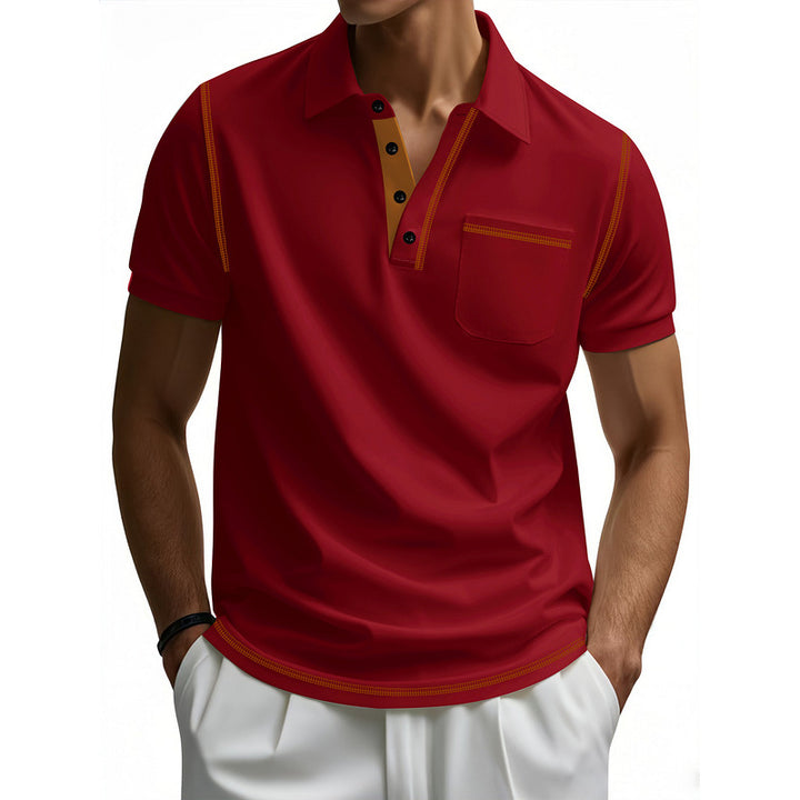 Herren Polo-Shirt mit kontrastierendem Kragen und modischem Schnitt Drune