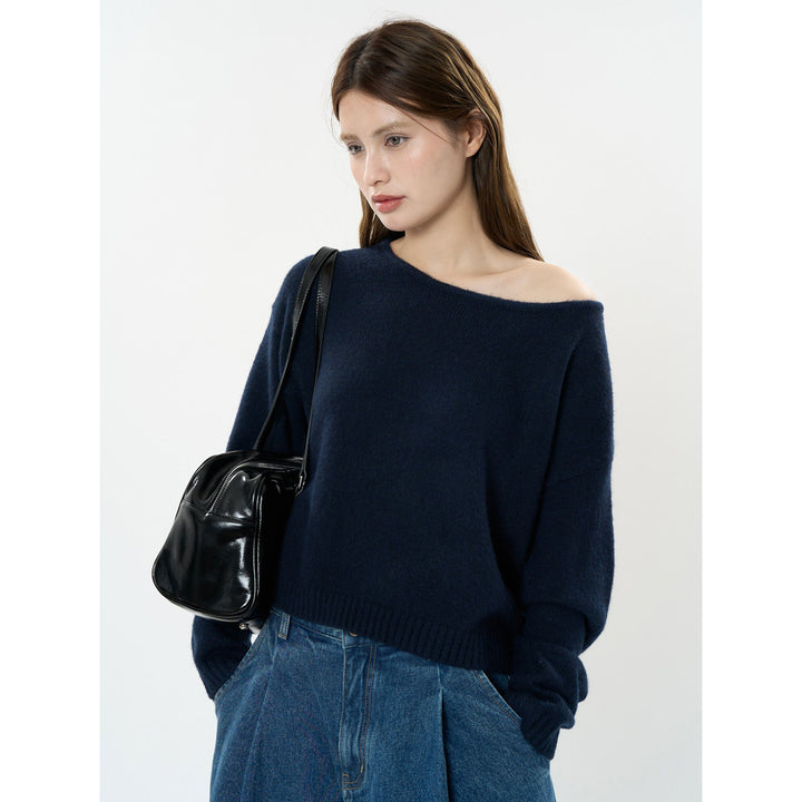Damen Weicher Off-Shoulder Feinstrickpullover mit überschnittener Schulterpartie Drune