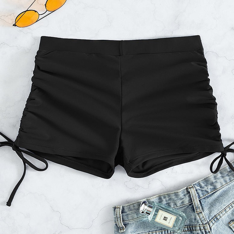 Damen Hochtaillierte Raffung Badehose Drune