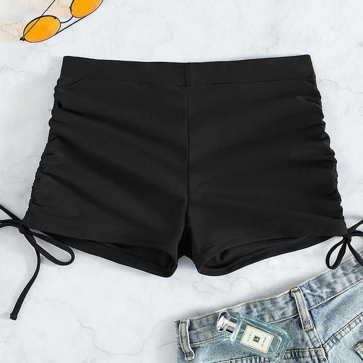 Damen Hochtaillierte Raffung Badehose Drune