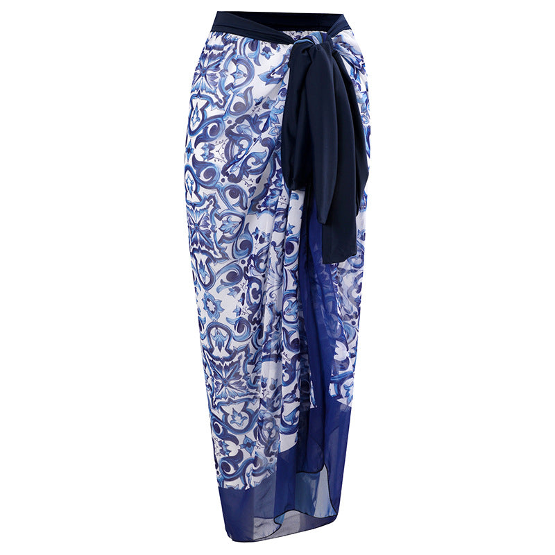 Damen Strandpareo mit elegantem floralen Design und verstellbarem Bindegürtel Drune