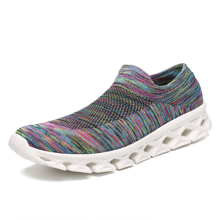 Unisex Leichter Slip-On Strick-Freizeitschuh mit wabenförmiger Hohlkammer-Sohle Drune
