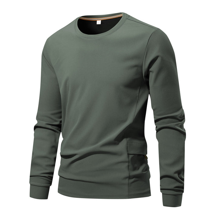 Herren Atmungsaktives Langarm-Technikshirt mit Rundhals und seitlicher Utility-Tasche Drune