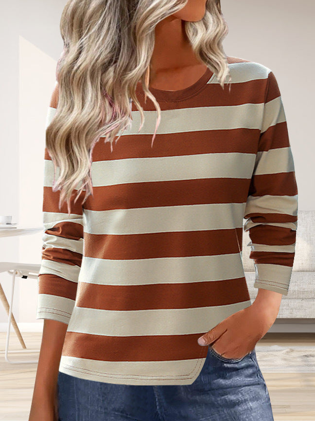 Damen Langarmshirt mit modernem Streifenmuster und bequemer Passform Drune