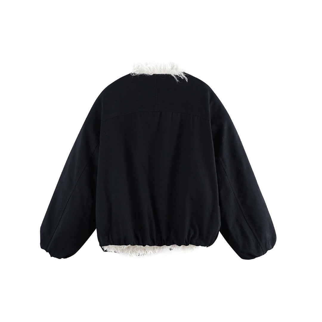 Damen Kurzblouson im Oversize‑Cut mit voluminösem Teddyfutter und elastischem Saum Drune