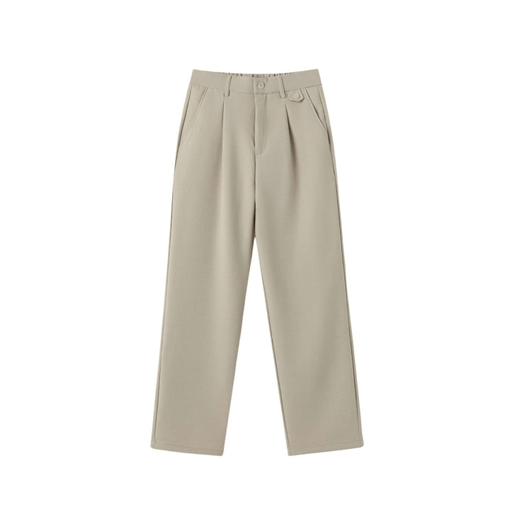 Damen Weite Bundfaltenhose mit hoher Taille und klassischem Bunddetail Drune