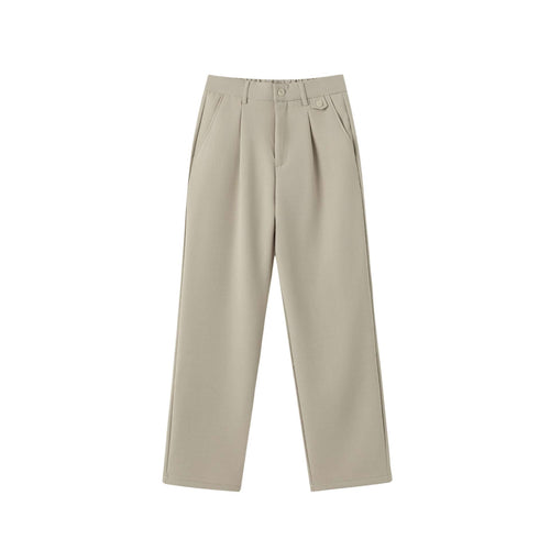 Damen Weite Bundfaltenhose mit hoher Taille und klassischem Bunddetail Drune
