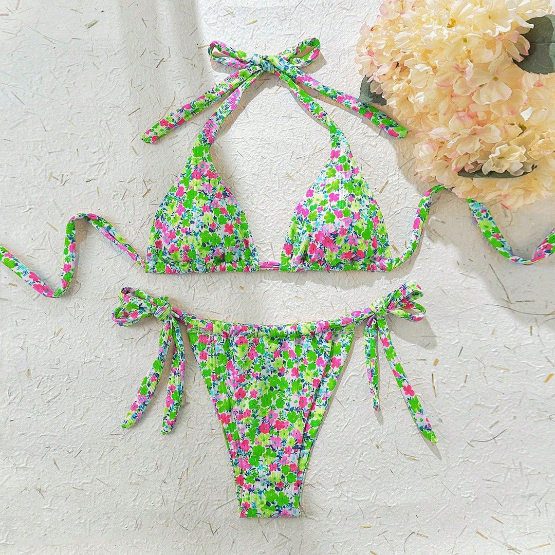 Damen Triangel-Bikini mit verspieltem Blumendesign Drune