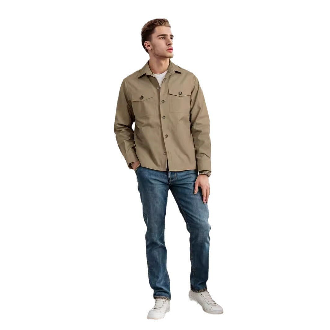 Herren lässige Utility-Jacke mit praktischen Klappentaschen und modernem Schnitt Drune