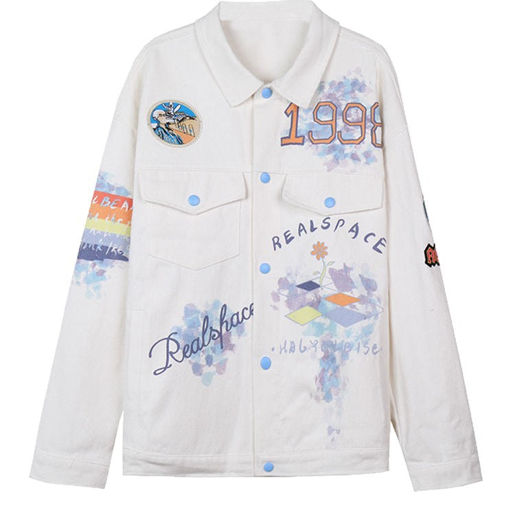 Damen Freizeitjacke mit buntem Druck und lockerer Passform Drune