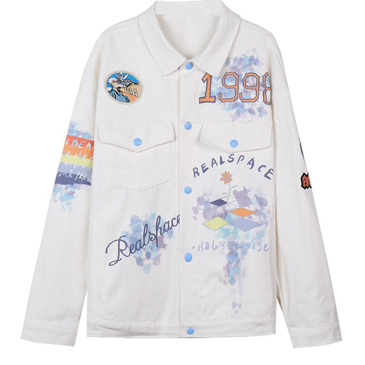 Damen Freizeitjacke mit buntem Druck und lockerer Passform Drune