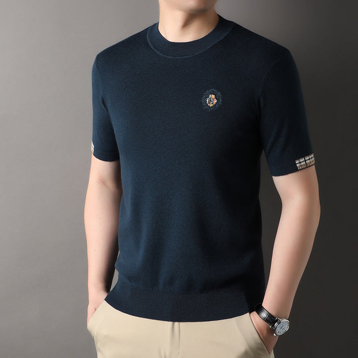 Herren Feinstrick T-Shirt mit klassischem Rundhalsausschnitt und hochwertiger Verarbeitung Drune