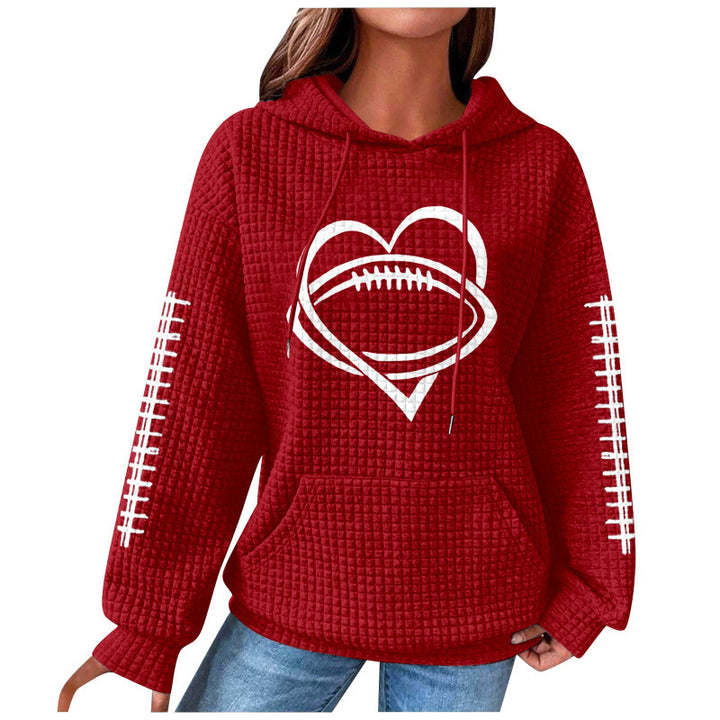 Damen Bequemer Kapuzenpullover mit Herzmotiv Drune