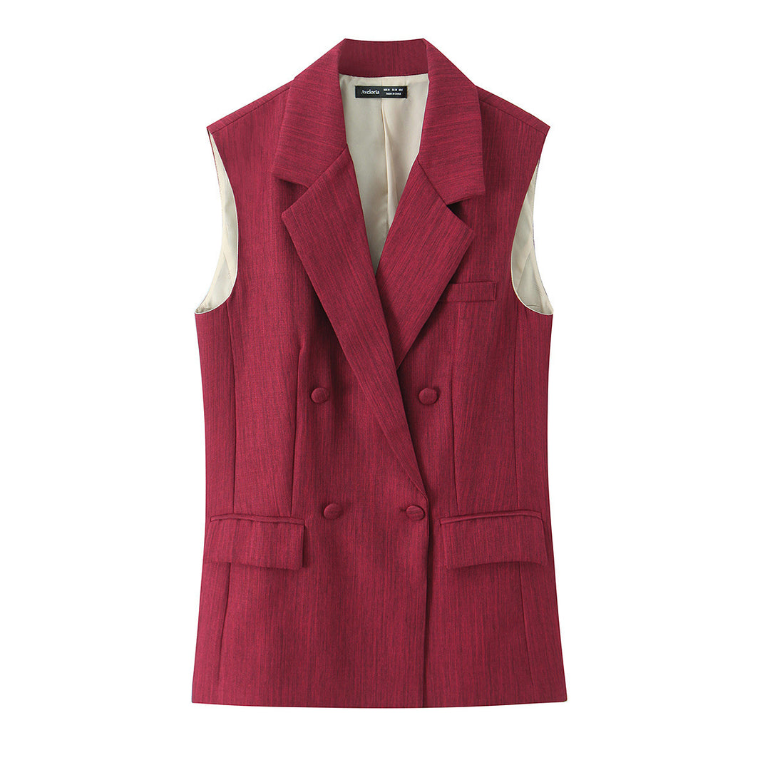 Damen Zweiteiliges Anzug-Outfit mit ärmelloser Weste und locker sitzenden Hose Drune