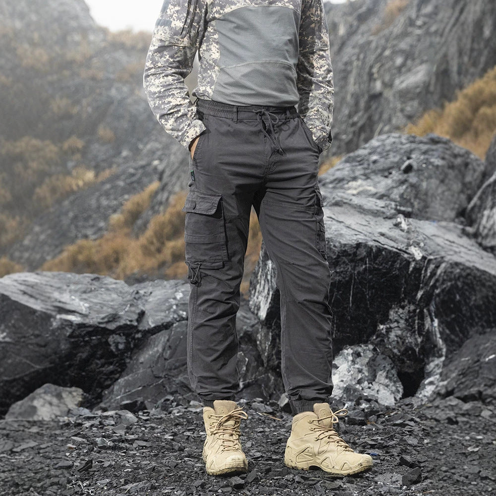Herren Tactical-Utility Cargohose im Joggercut mit verstärkten Kniepartien, elastischem Komfortbund und Organizer-Taschen Drune