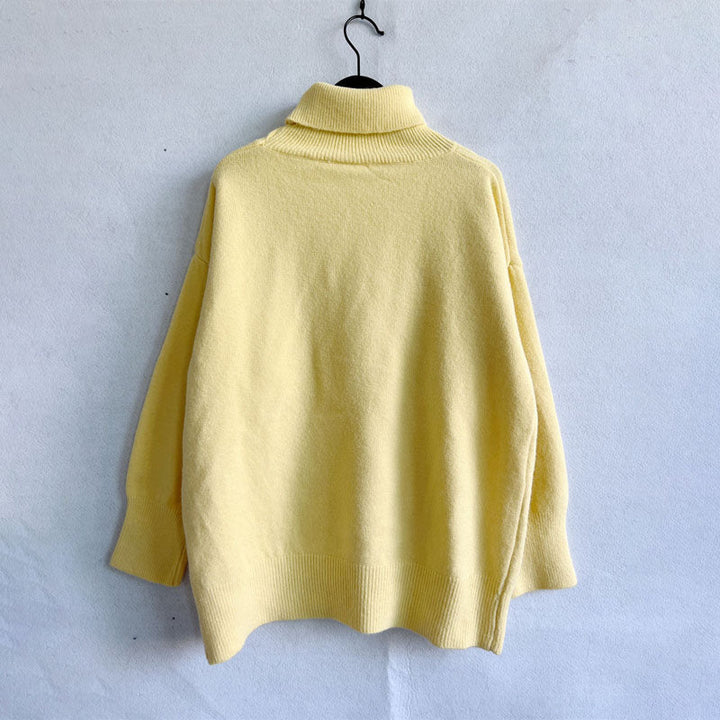 Drune | Einfarbiger Warmer Strickpullover Für Alltag