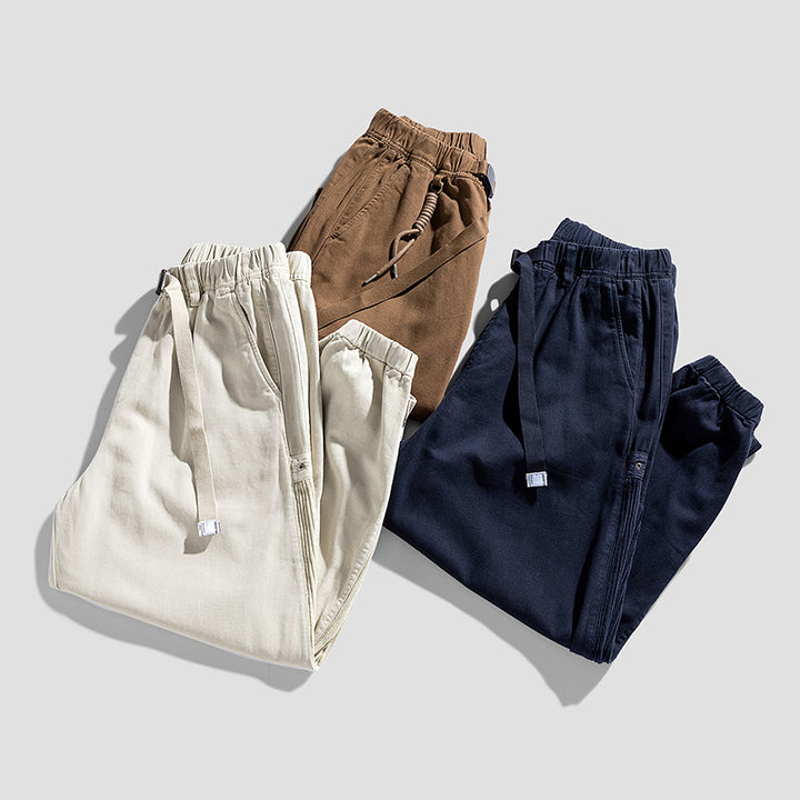 Herren Urbaner Relaxed-Jogger im Canvas‑Look mit verstellbarem Webgürtel und Utility‑Nähten Drune