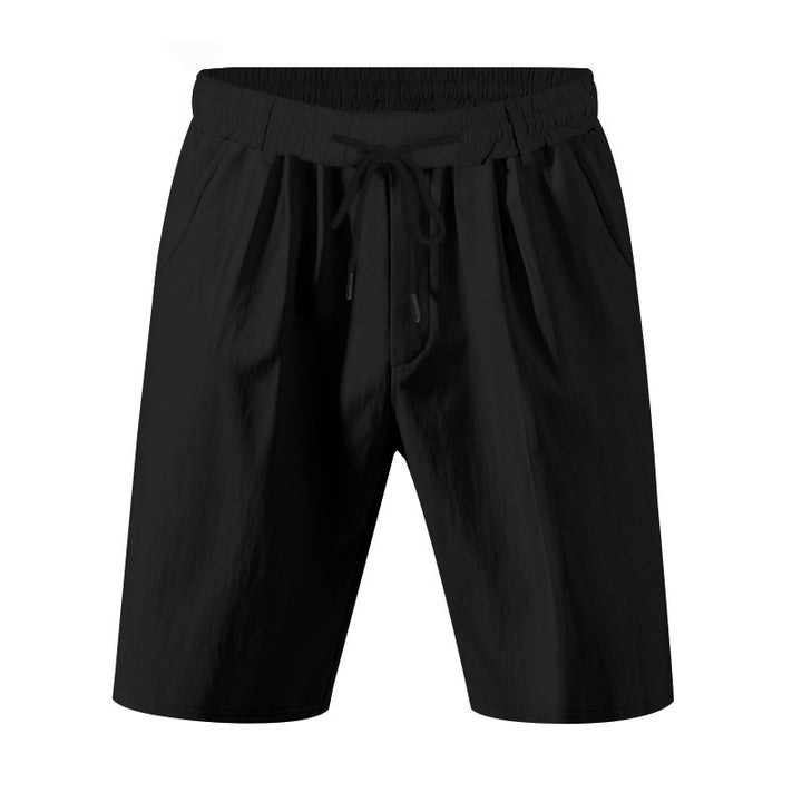 Herren nan knielange leichte Funktionsshorts mit Elastikbund, Kordelzug und tiefen Eingrifftaschen Drune