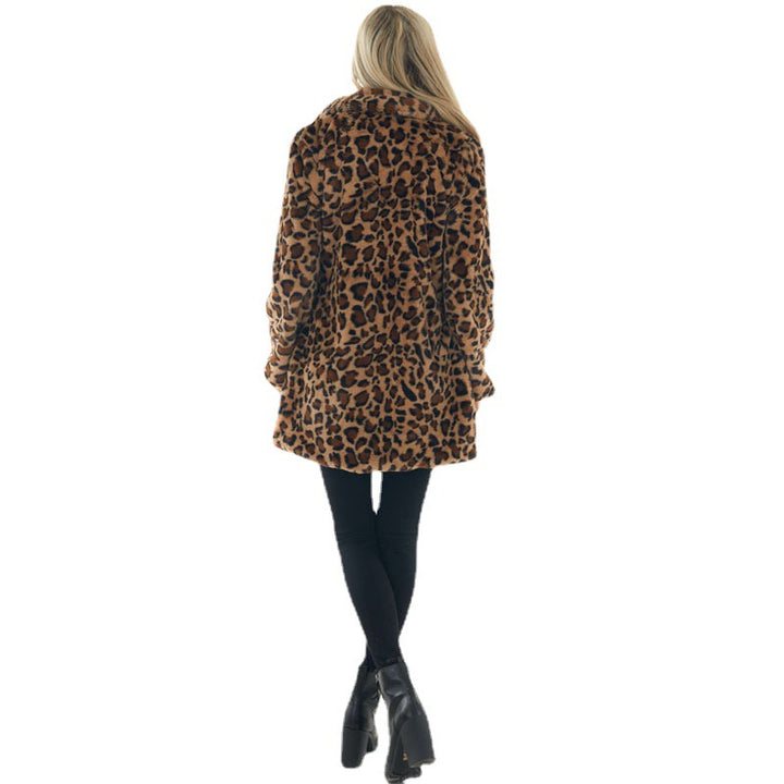 Damen Modische Kuscheljacke im Leopardenmuster Drune