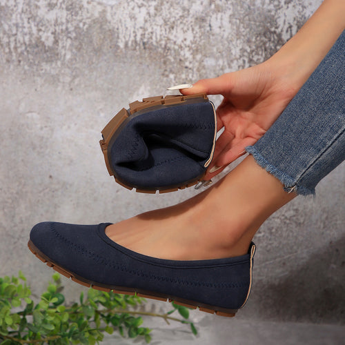 Damen  komfortable Ballerina-Slipper mit gepolstertem Komfortfußbett und rutschfester Profilsohle Drune