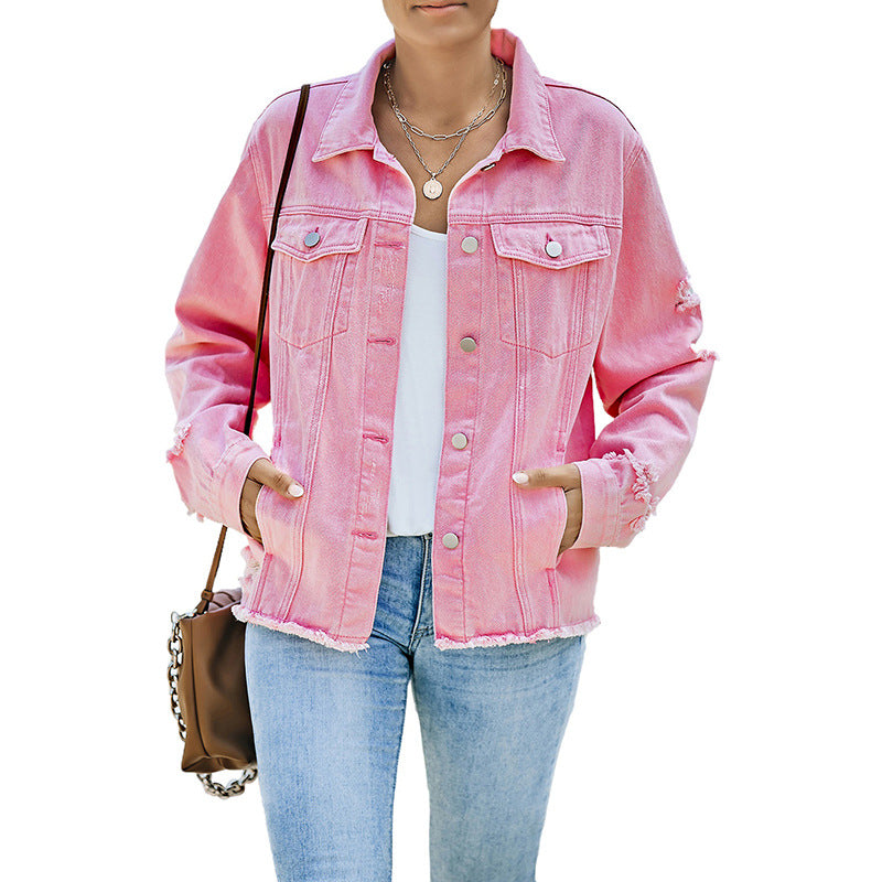 Damen Denim-Jacke mit lässigem Schnitt und funktionalen Taschen Drune