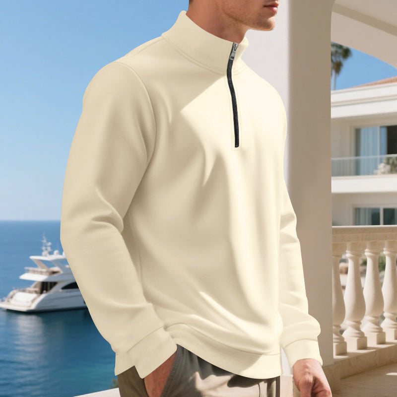 Herren sportlicher Pullover mit halbem Reißverschluss und atmungsaktiver Struktur Drune