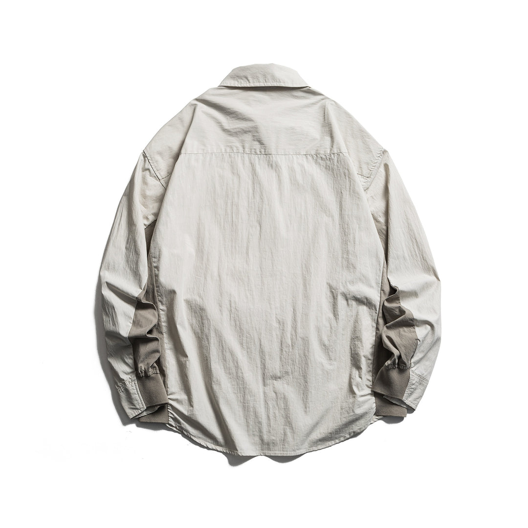 Herren Oversized Hemd mit Brusttasche und Rippbündchen Drune