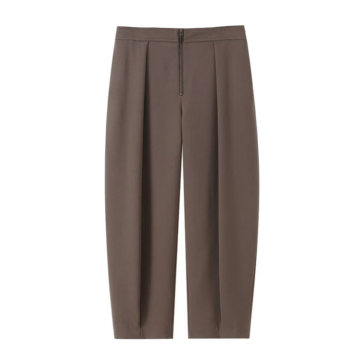 Damen Zweiteiliges Anzugset mit tailliertem Doppelreihigem Blazer und hochtaillierter Bundfaltenhose Drune