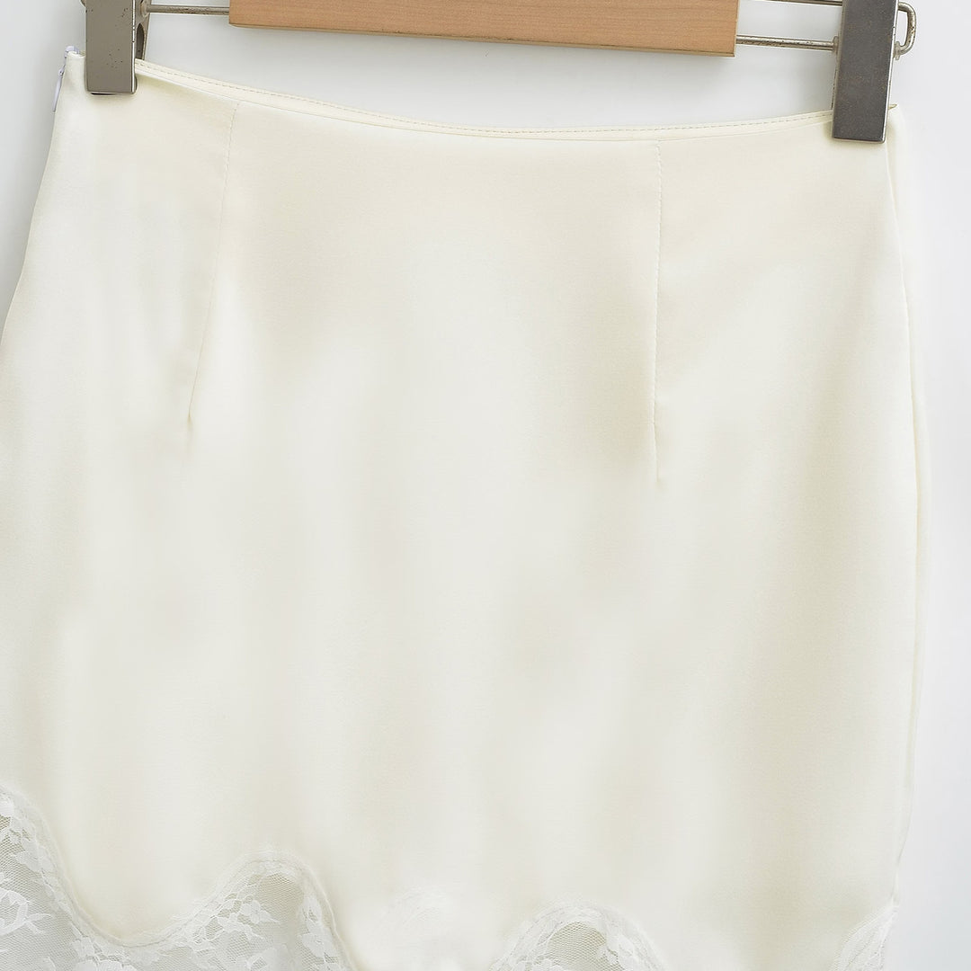 Damen Minirock mit raffiniertem Spitzenbesatz und elegantem Schnitt Drune