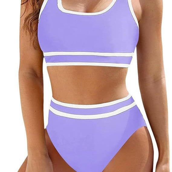 Damen Sportives Bikini-Set mit hohem Bund Drune