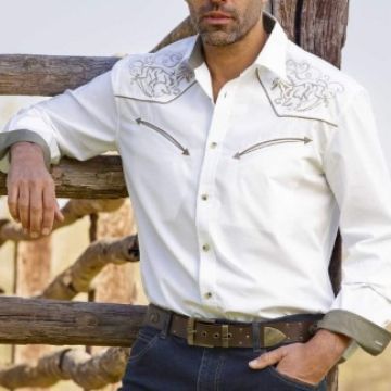 Herren Cowboyhemd mit aufwendiger Stickerei Drune
