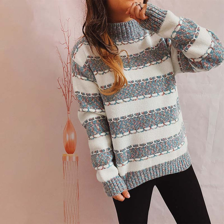 Drune | Gestreifter Strickpullover im Modernen Stil