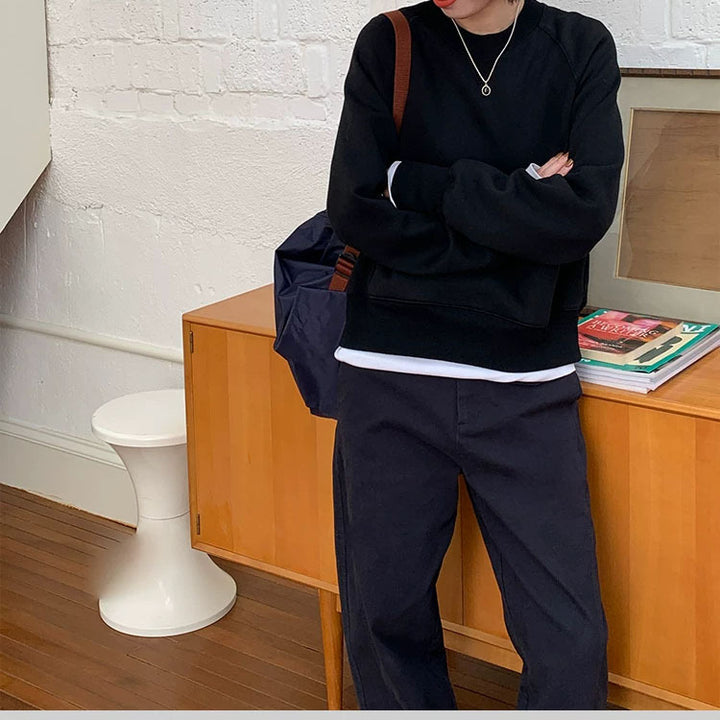Damen Bequemer Sweatshirt mit raglan Ärmel Drune