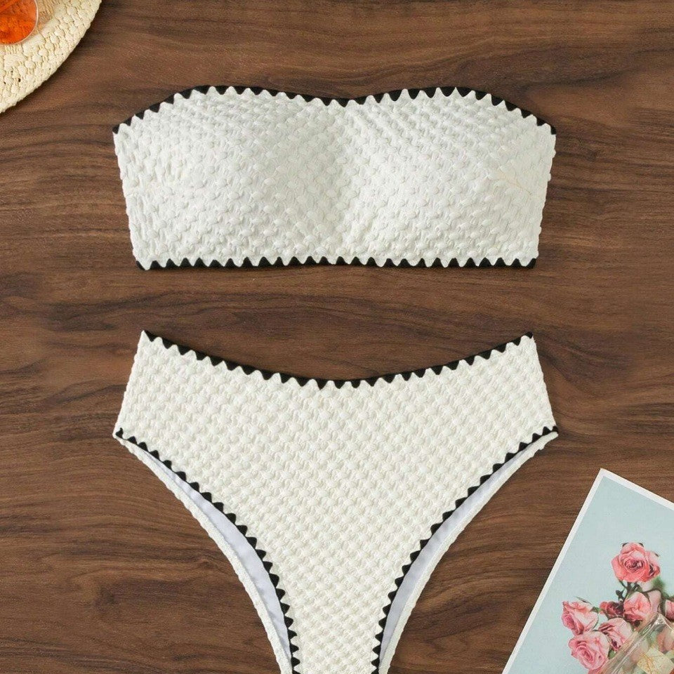 Damen Bandeau-Bikini mit strukturierter Oberfläche Drune