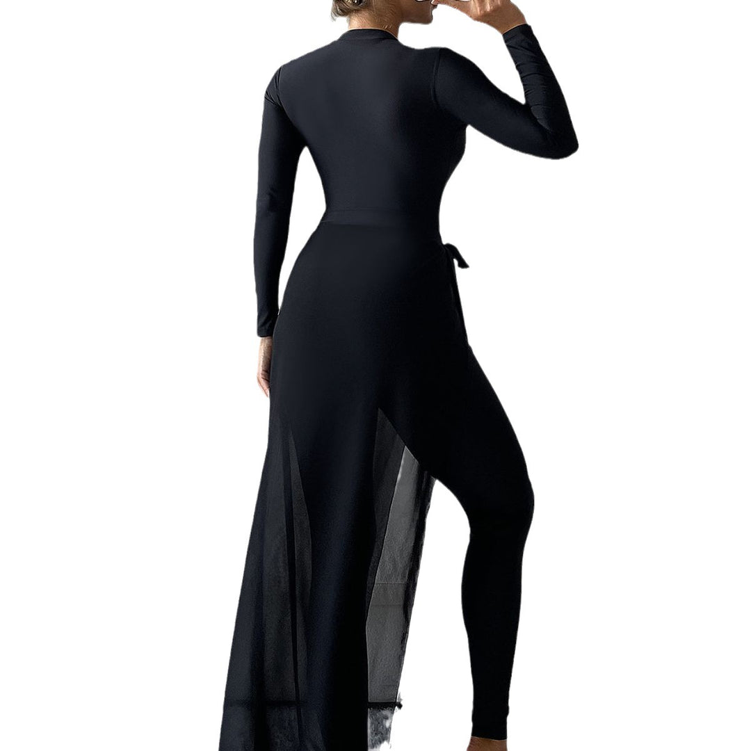 Damen eleganter UV-Schutz-Surfanzug mit durchsichtiger Overlay Drune