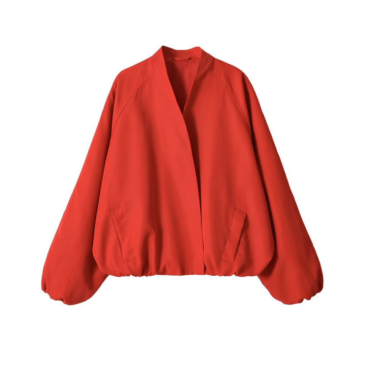 Damen Oversize Bomberjacke mit Raglanärmeln und elastischem Saum Drune