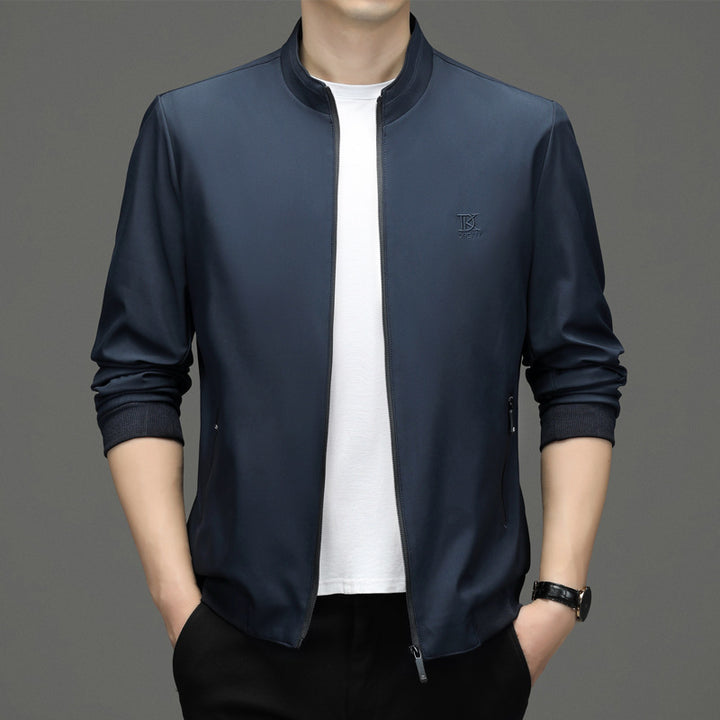 Herren leichte Sportjacke mit elastischem Kragen und seitlichen Taschen Drune