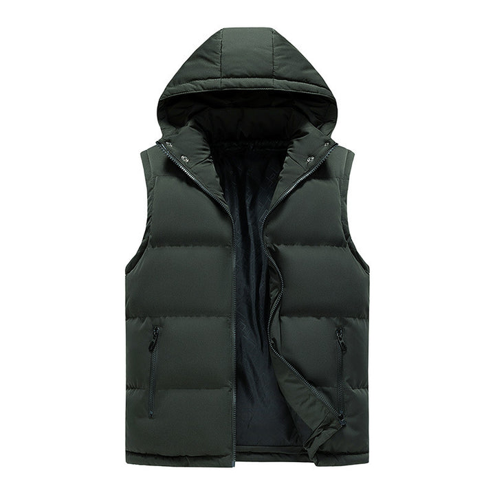 Herren Wattierte Steppweste mit Hoodie Drune