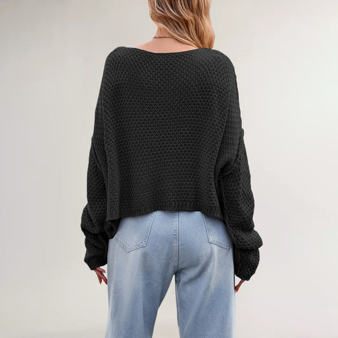 Damen Strickpullover mit strukturiertem Zopfmuster Drune
