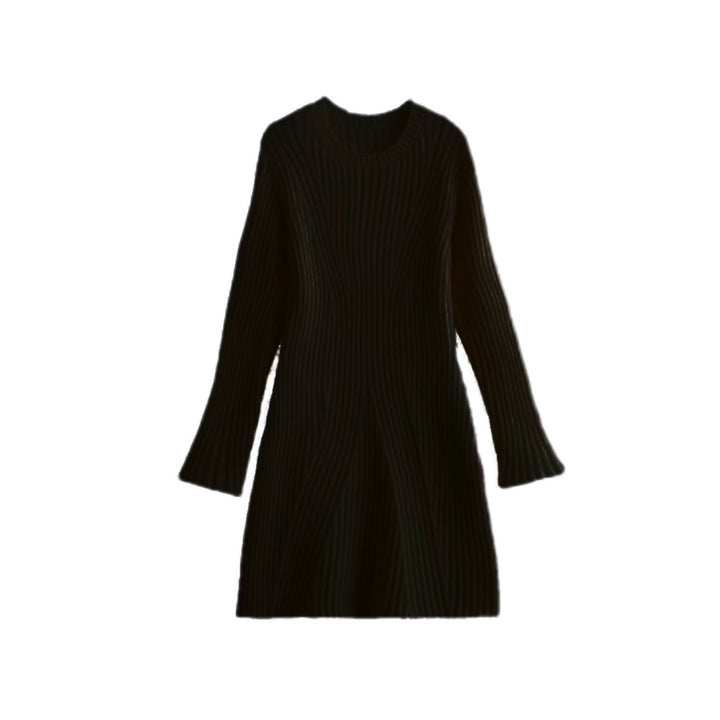 Damen Geripptes Feinstrick-Minikleid mit Glockenärmeln und taillierter Passform Drune